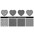 heart sticker with dot seamless pattern vector image vector image