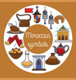 moroccan symbols promo poster with country vector image