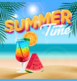 summer with fresh cocktails drink and coast vector image vector image