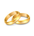 3d realistic gold metal wedding ring icon vector image