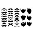 black silhouettes mustaches and beards vector image