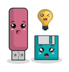 Cartoon usb floppy technology digital design Vector Image