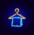 hanging towel neon sign vector image vector image