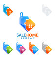 sale home logo real estate house vector image