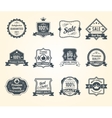 black retro sales labels icons collection vector image