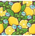 seamless lemon and peppermint vector image vector image
