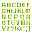 spectral letters folded of paper ribbon-green vector image vector image
