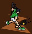 tennis player cartoon with big muscle vector image vector image