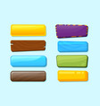 ui panel buttons wood game button menu board vector image