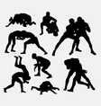 wrestling sport silhouettes vector image vector image