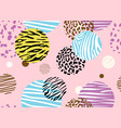 abstract geometric seamless pattern with animal vector image