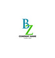 initial letter bz logo template design vector image