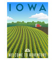iowa united states retro travel poster vector image vector image