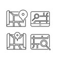 linear map icon design collection vector image vector image