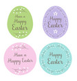 pastel happy easter egg and circle gift tags vector image