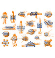 space rockets spaceman galaxy expedition icons vector image vector image