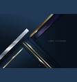 abstract blue triangles shapes with shiny golden vector image