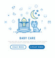 baby care concept with thin line icons vector image
