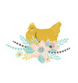 easter chicken isolated vector image
