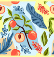 fruit seamless pattern summer background vector image