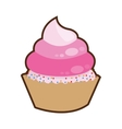 pink cute cupcake dessert cake vector image