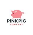 pink pig piglet logo mascot and icon or cartoon vector image vector image