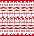 christmas winter knitted seamless red and white vector image