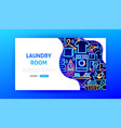 laundry room neon landing page vector image vector image