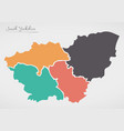 South yorkshire england map with states and Vector Image