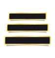 golden banner button set on white background vector image