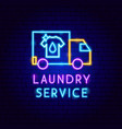 laundry service neon label vector image vector image