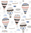 seamless hand drawn pattern with hot air balloons vector image