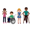 special needs children sad set vector image