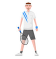 tennis player with raquete sportsman in uniform vector image vector image