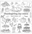 thanksgiving day menu doodle icons vector image