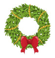 christmas wreath decoration icon ornament vector image vector image