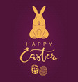 easter gold and purple card design vector image