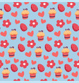 easter spring holiday seamless pattern with cakes vector image