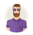 man character hipster face avatar in glasses vector image