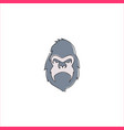 single continuous line drawing of gorilla head vector image vector image
