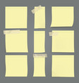 yellow sticky notes on wall vector image