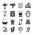 bathroom icon set black and white vector image