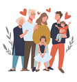 family portrait happy parents and children vector image