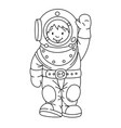 funny diver waving by hand kids coloring book vector image