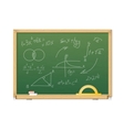green chalkboard with mathematics symbols vector image vector image