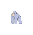 one continuous line drawing of gorilla vector image vector image
