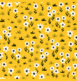 seamless flower pattern white gold yellow vector image vector image