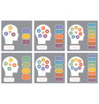 set infographic head man concept thinking vector image