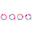 set of circle arrow icons round reload sign vector image
