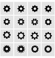 black gear icon set vector image vector image